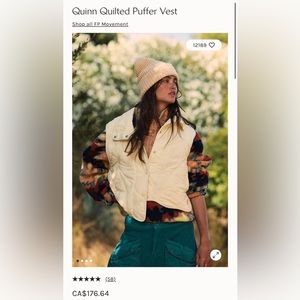 FP Quinn Quilted Puffer Vest, Soft Sun/Cream, XS